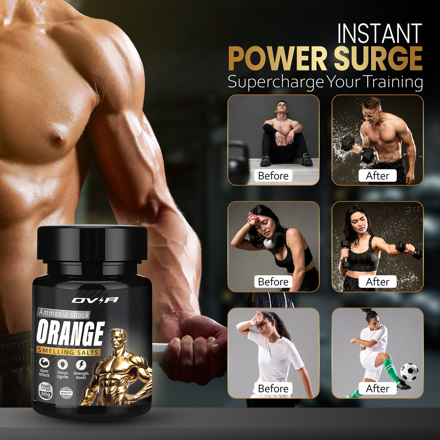 ORANGE Smelling Salts Wake up – Joe Rogan - Athletic Smelling Salt Powerlifting - Strong Ammonia Inhalants for Fainting