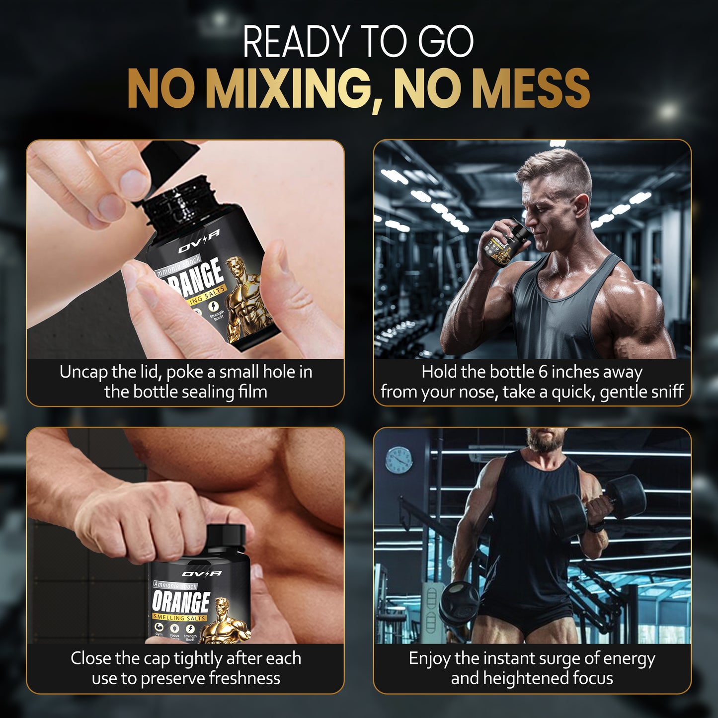ORANGE Smelling Salts Wake up – Joe Rogan - Athletic Smelling Salt Powerlifting - Strong Ammonia Inhalants for Fainting